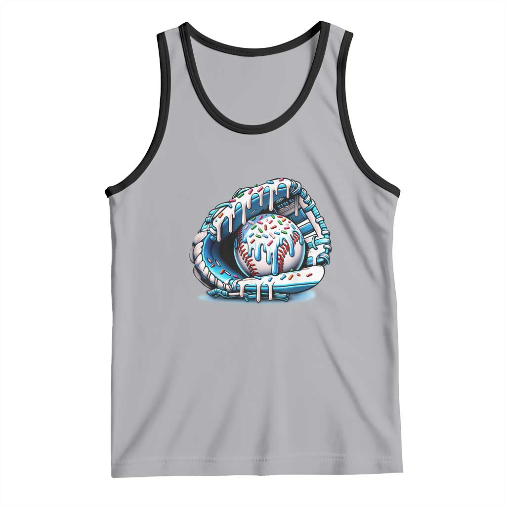 Baseball Drip Sprinkles Ice Cream Tank Top Ball and Glove Dripping