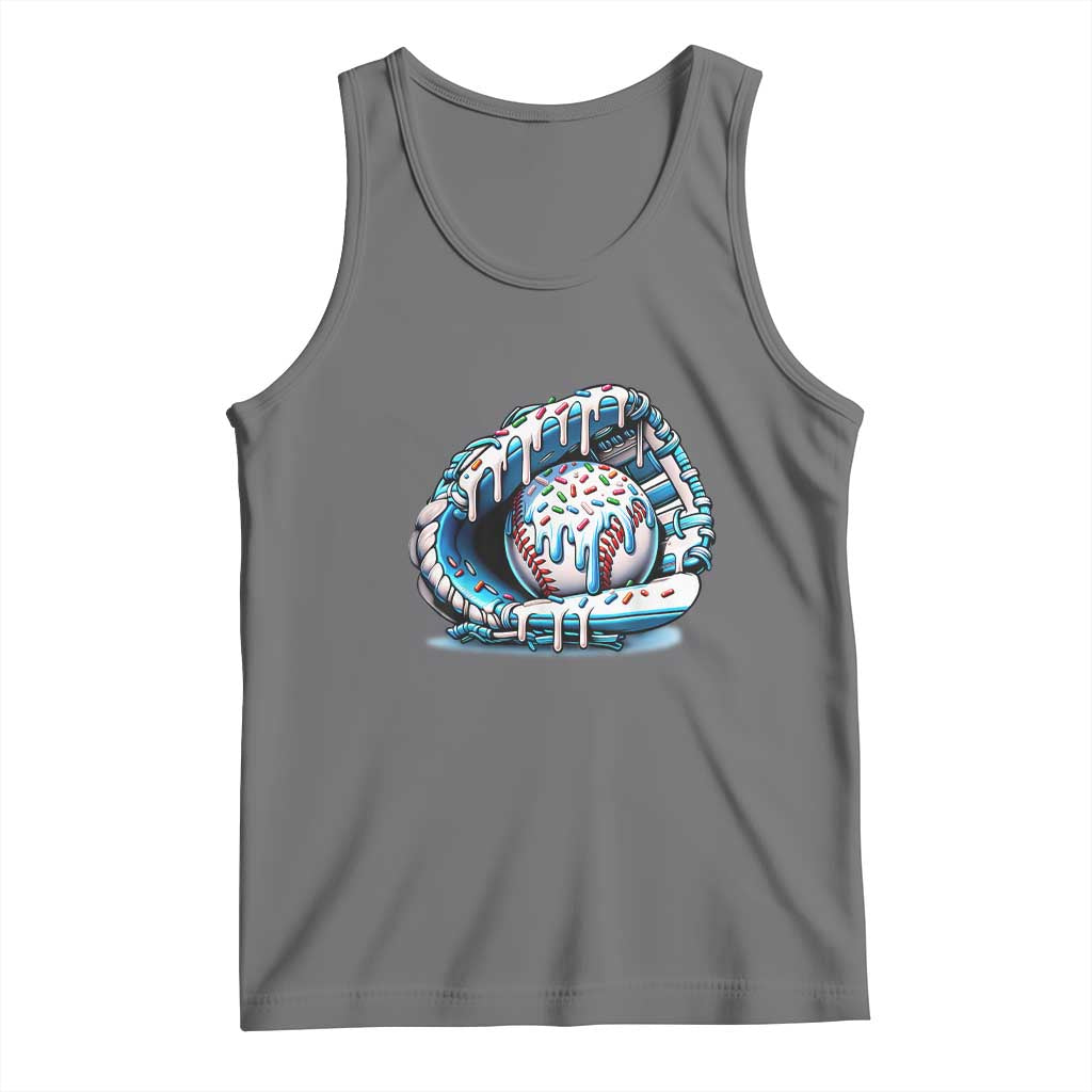 Baseball Drip Sprinkles Ice Cream Tank Top Ball and Glove Dripping