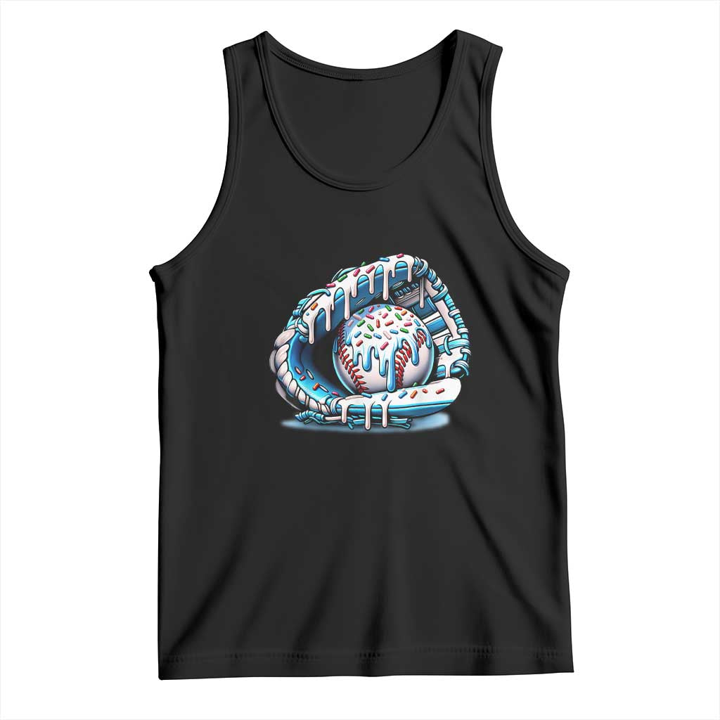 Baseball Drip Sprinkles Ice Cream Tank Top Ball and Glove Dripping