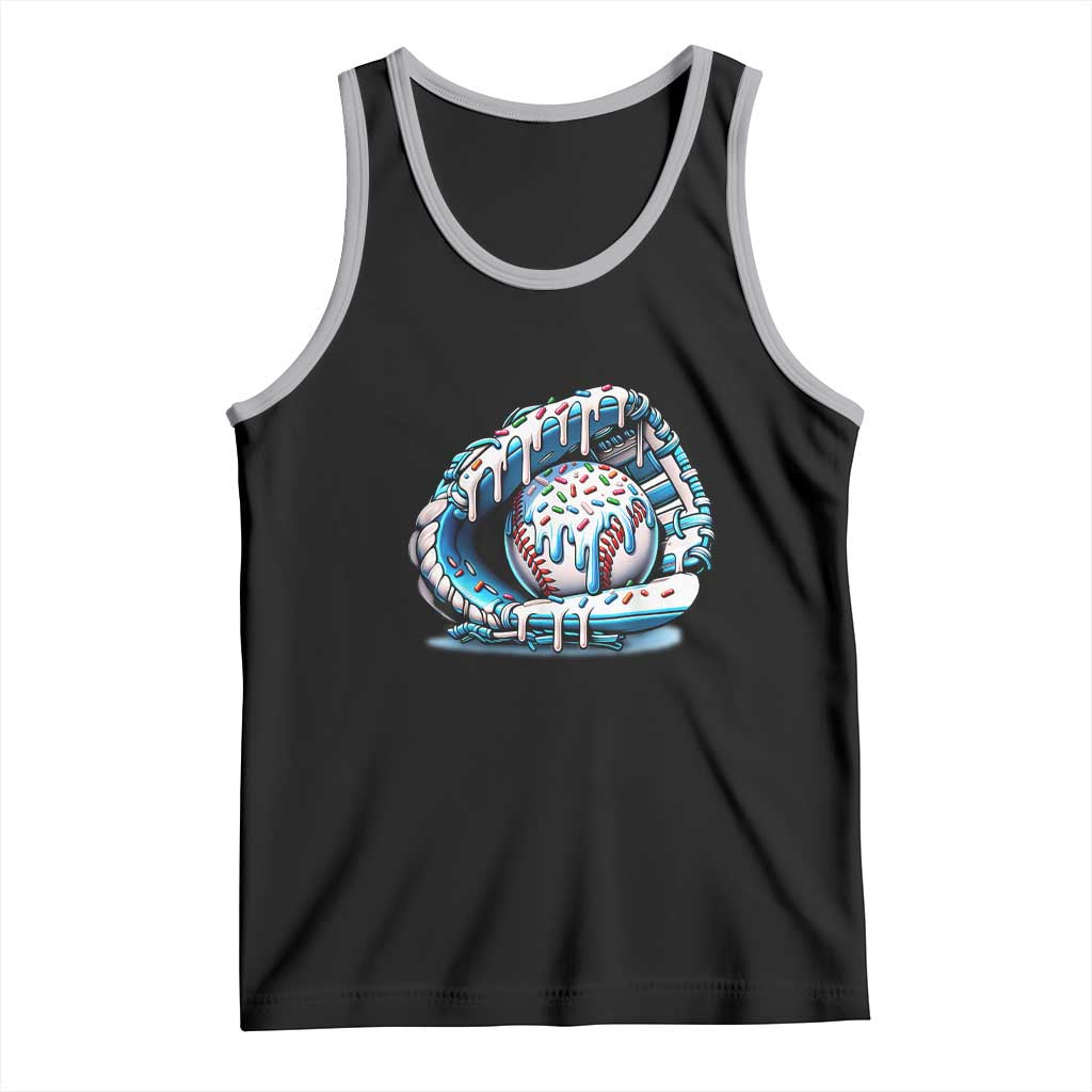Baseball Drip Sprinkles Ice Cream Tank Top Ball and Glove Dripping