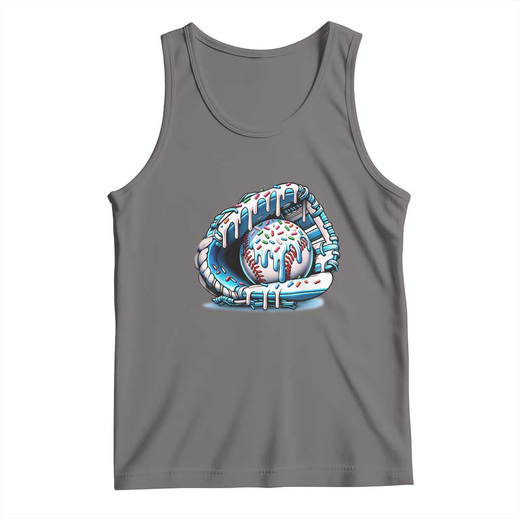 Baseball Drip Sprinkles Ice Cream Tank Top Ball and Glove Dripping