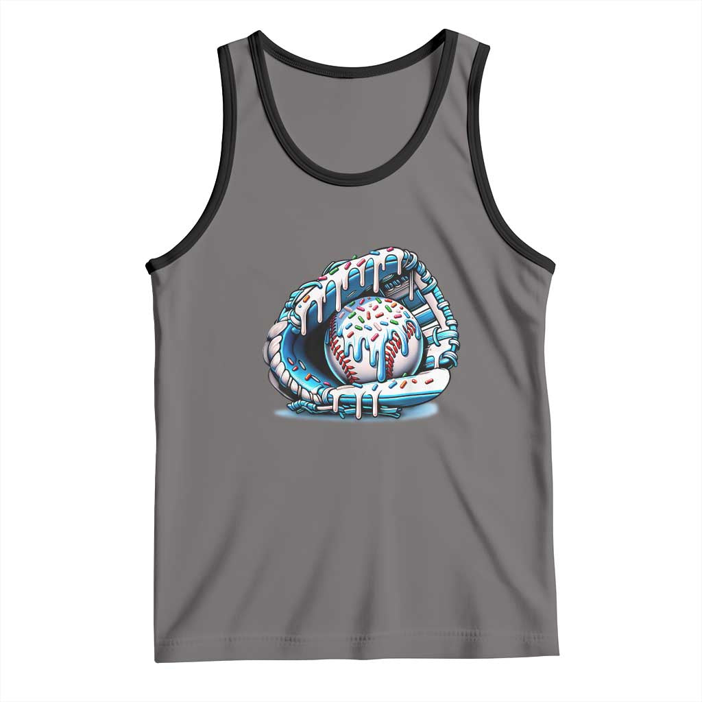 Baseball Drip Sprinkles Ice Cream Tank Top Ball and Glove Dripping