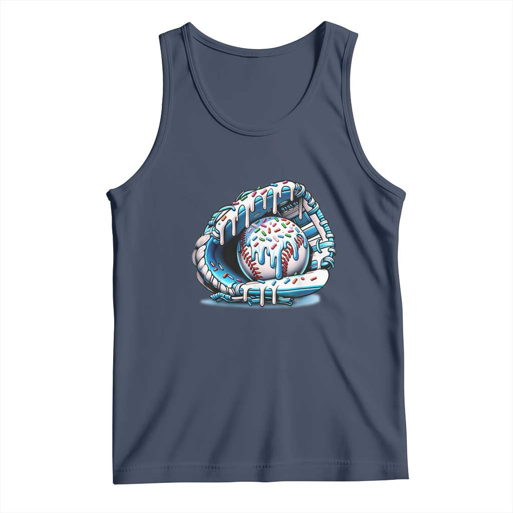 Baseball Drip Sprinkles Ice Cream Tank Top Ball and Glove Dripping