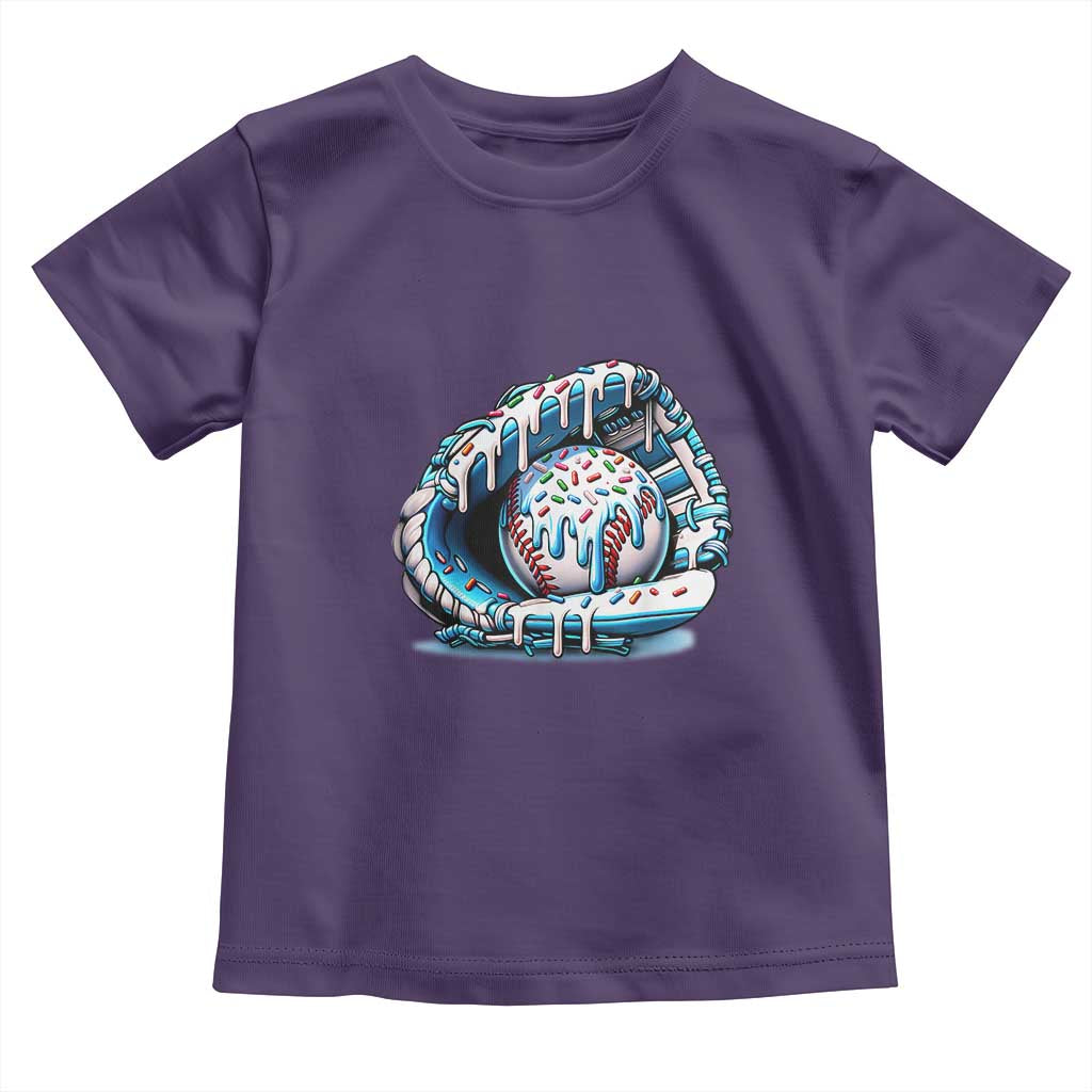 Baseball Drip Sprinkles Ice Cream Toddler T Shirt Ball and Glove Dripping