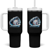 Baseball Drip Sprinkles Ice Cream Tumbler With Handle Ball and Glove Dripping