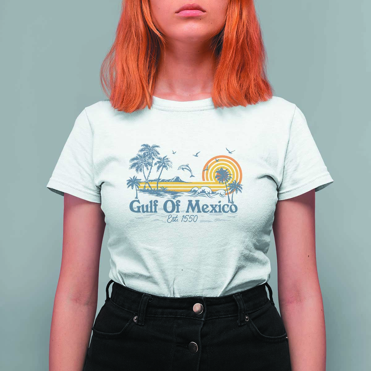 Vintage Gulf of Mexico Est 1550 T Shirt For Women Golfo De Mexico