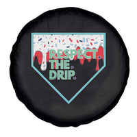 Baseball Home Plate Dripping Ice Cream Spare Tire Cover Respect The Drip Social Club Sprinkles