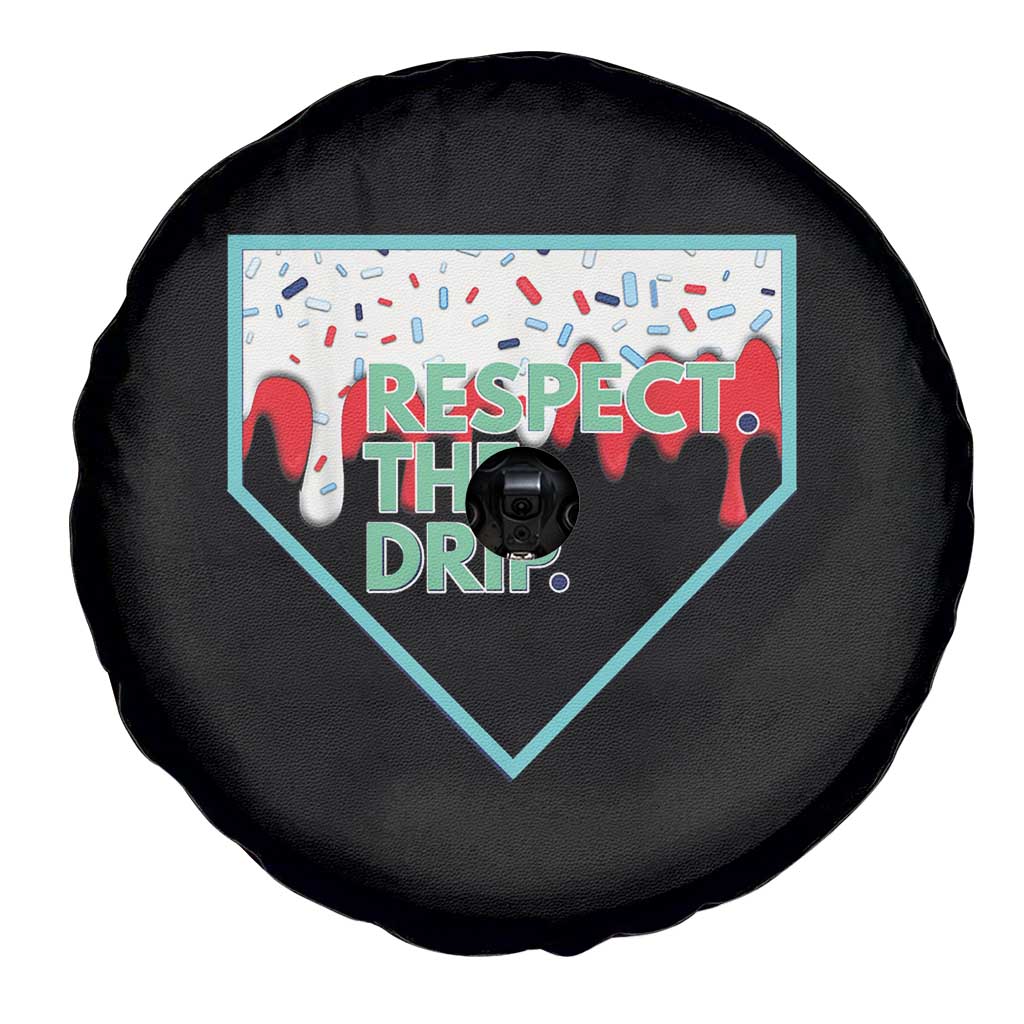 Baseball Home Plate Dripping Ice Cream Spare Tire Cover Respect The Drip Social Club Sprinkles
