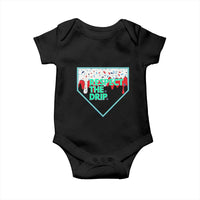 Baseball Home Plate Dripping Ice Cream Baby Onesie Respect The Drip Social Club Sprinkles