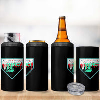 Baseball Home Plate Dripping Ice Cream 4 in 1 Can Cooler Tumbler Respect The Drip Social Club Sprinkles