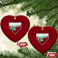 Baseball Home Plate Dripping Ice Cream Ceramic Ornament Respect The Drip Social Club Sprinkles - Wonder Print Shop