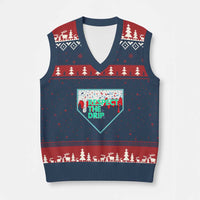 Baseball Home Plate Dripping Ice Cream V-Neck Knit Sweater Vest Respect The Drip Social Club Sprinkles - Wonder Print Shop