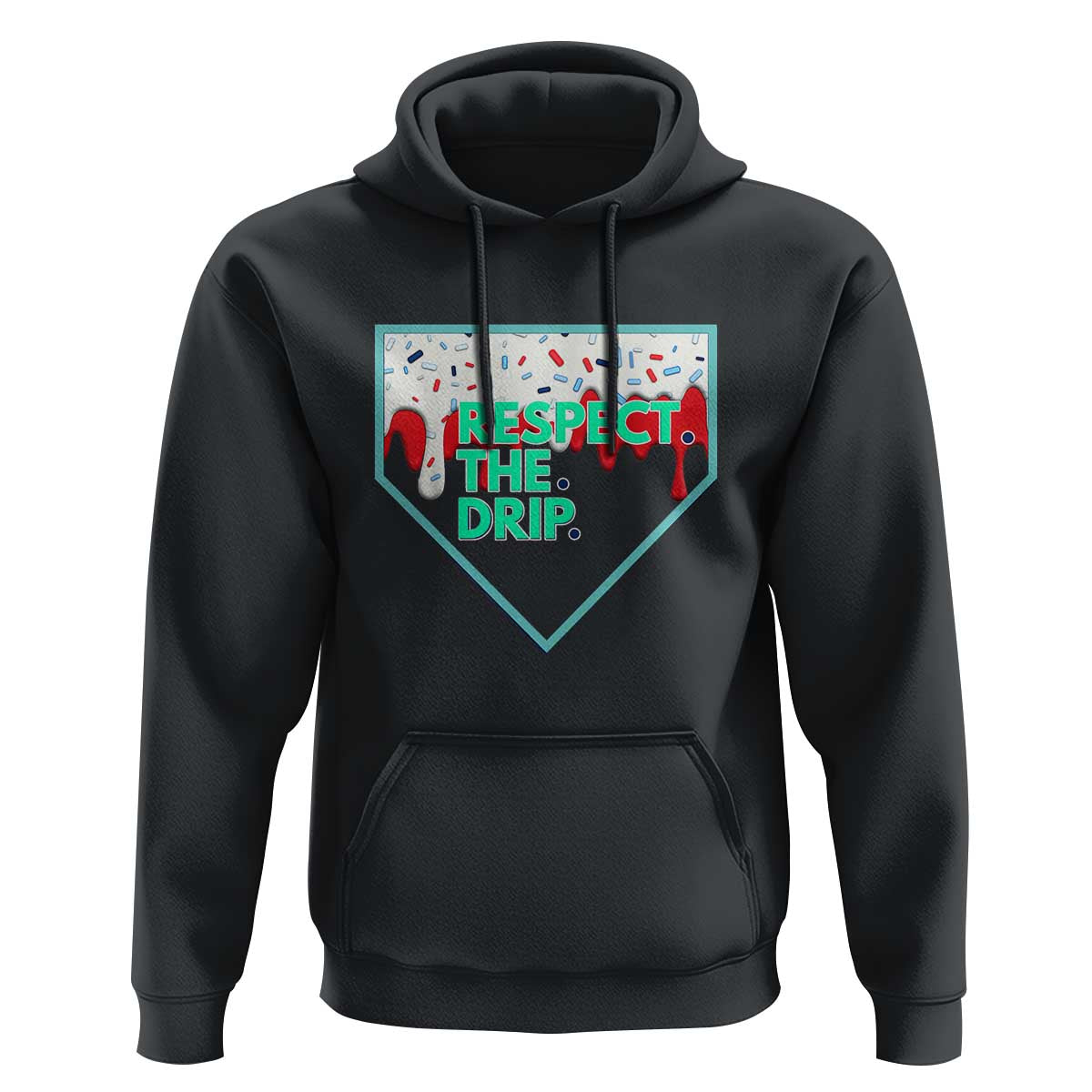 Baseball Home Plate Dripping Ice Cream Hoodie Respect The Drip Social Club Sprinkles