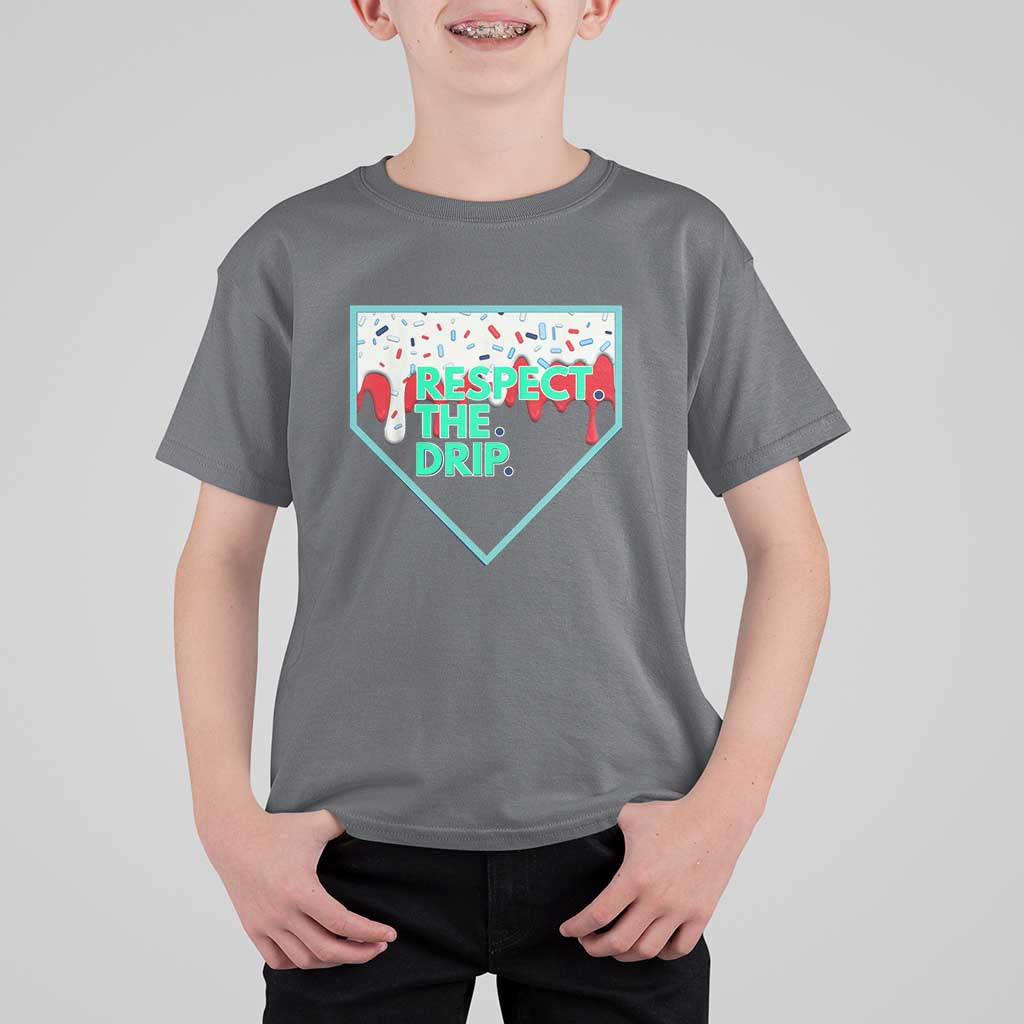 Baseball Home Plate Dripping Ice Cream T Shirt For Kid Respect The Drip Social Club Sprinkles