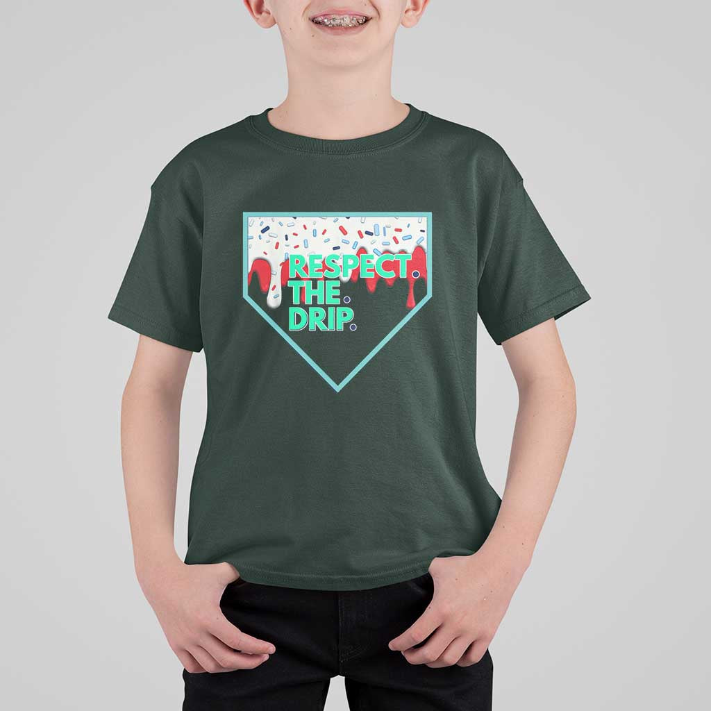 Baseball Home Plate Dripping Ice Cream T Shirt For Kid Respect The Drip Social Club Sprinkles