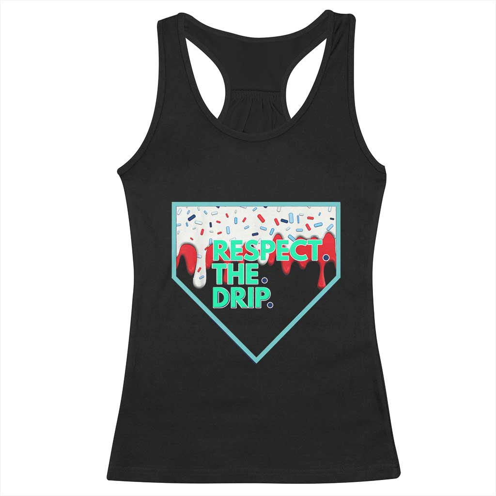 Baseball Home Plate Dripping Ice Cream Racerback Tank Top Respect The Drip Social Club Sprinkles