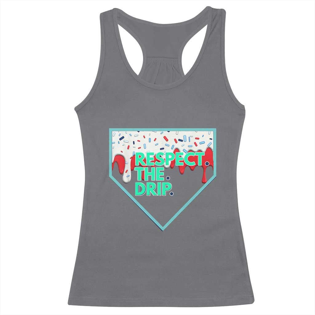 Baseball Home Plate Dripping Ice Cream Racerback Tank Top Respect The Drip Social Club Sprinkles