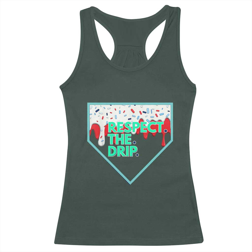 Baseball Home Plate Dripping Ice Cream Racerback Tank Top Respect The Drip Social Club Sprinkles