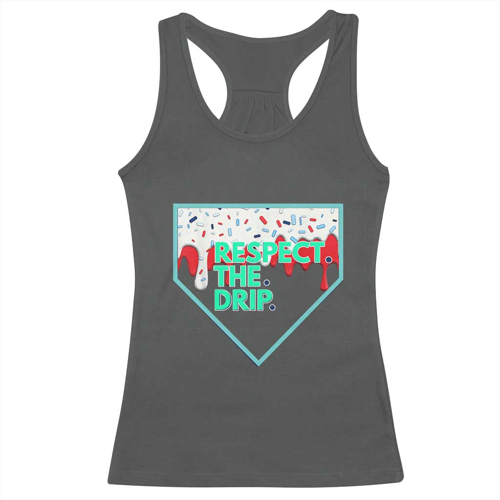 Baseball Home Plate Dripping Ice Cream Racerback Tank Top Respect The Drip Social Club Sprinkles