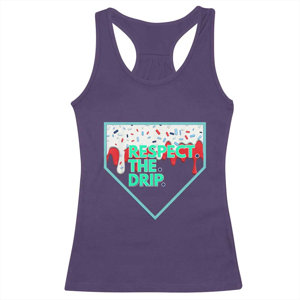 Baseball Home Plate Dripping Ice Cream Racerback Tank Top Respect The Drip Social Club Sprinkles