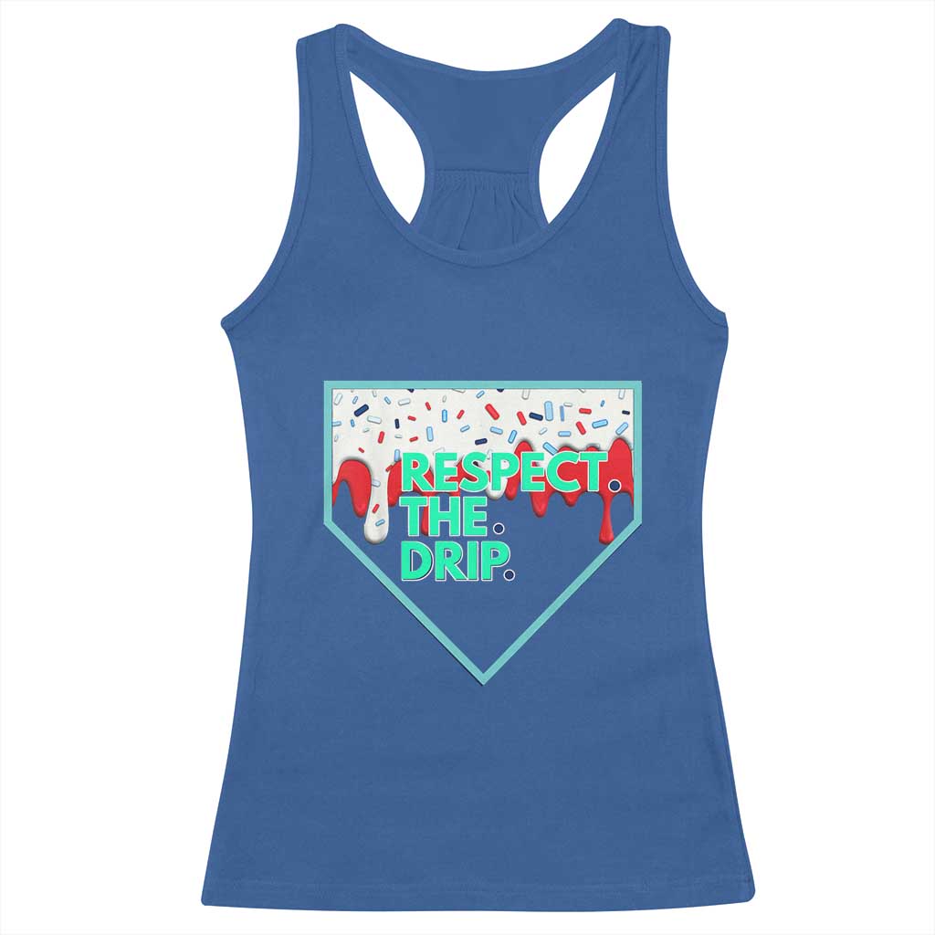 Baseball Home Plate Dripping Ice Cream Racerback Tank Top Respect The Drip Social Club Sprinkles