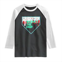 Baseball Home Plate Dripping Ice Cream Raglan Shirt Respect The Drip Social Club Sprinkles