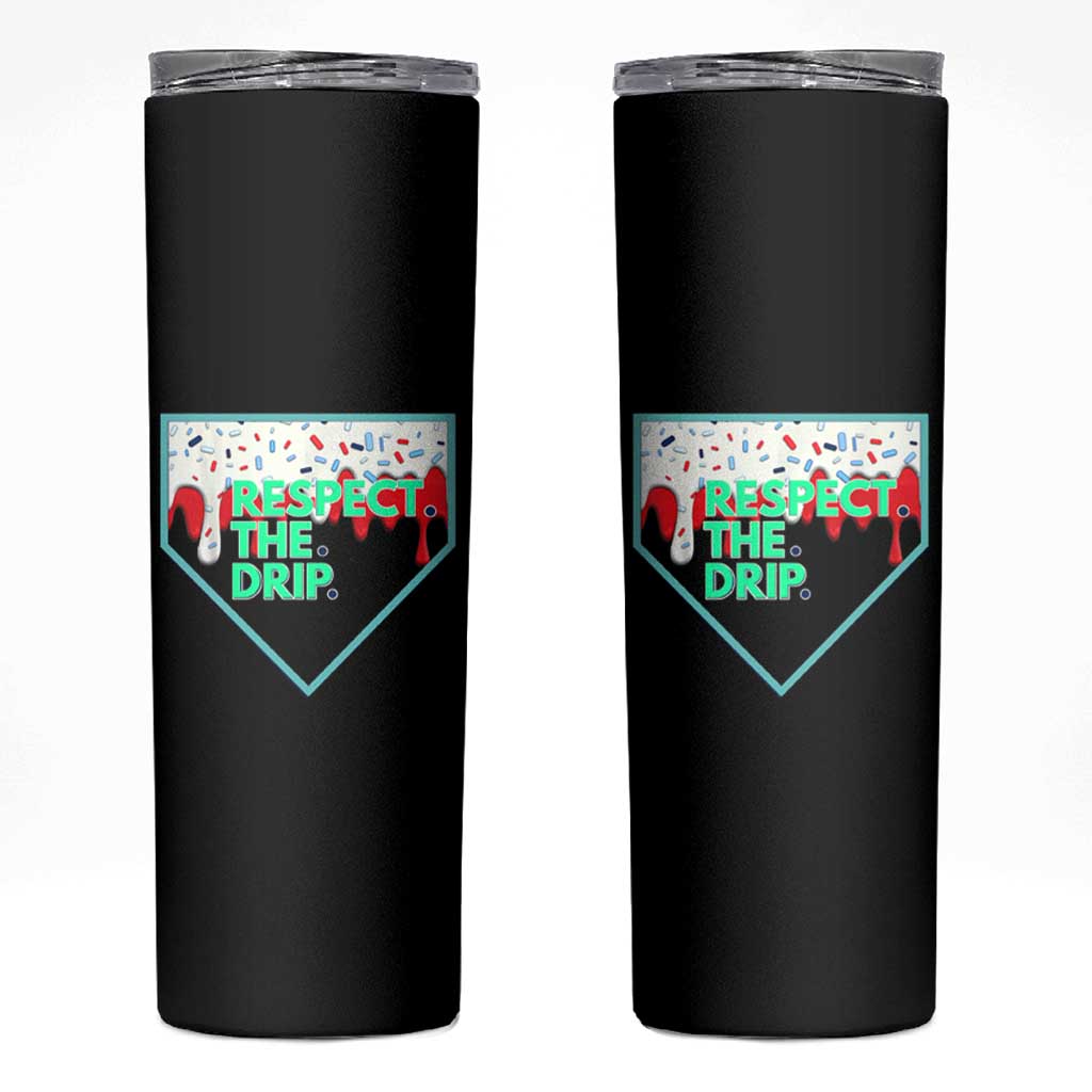 Baseball Home Plate Dripping Ice Cream Skinny Tumbler Respect The Drip Social Club Sprinkles
