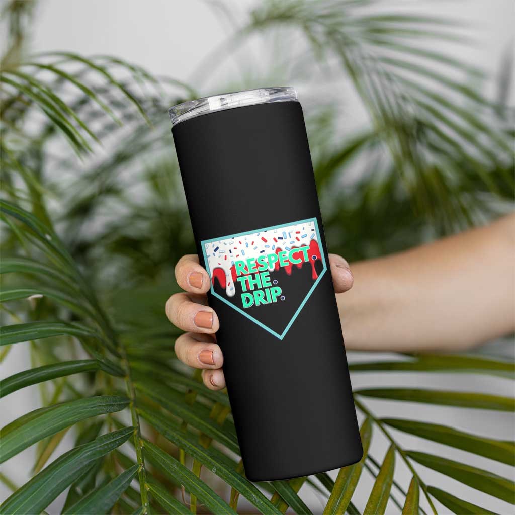 Baseball Home Plate Dripping Ice Cream Skinny Tumbler Respect The Drip Social Club Sprinkles