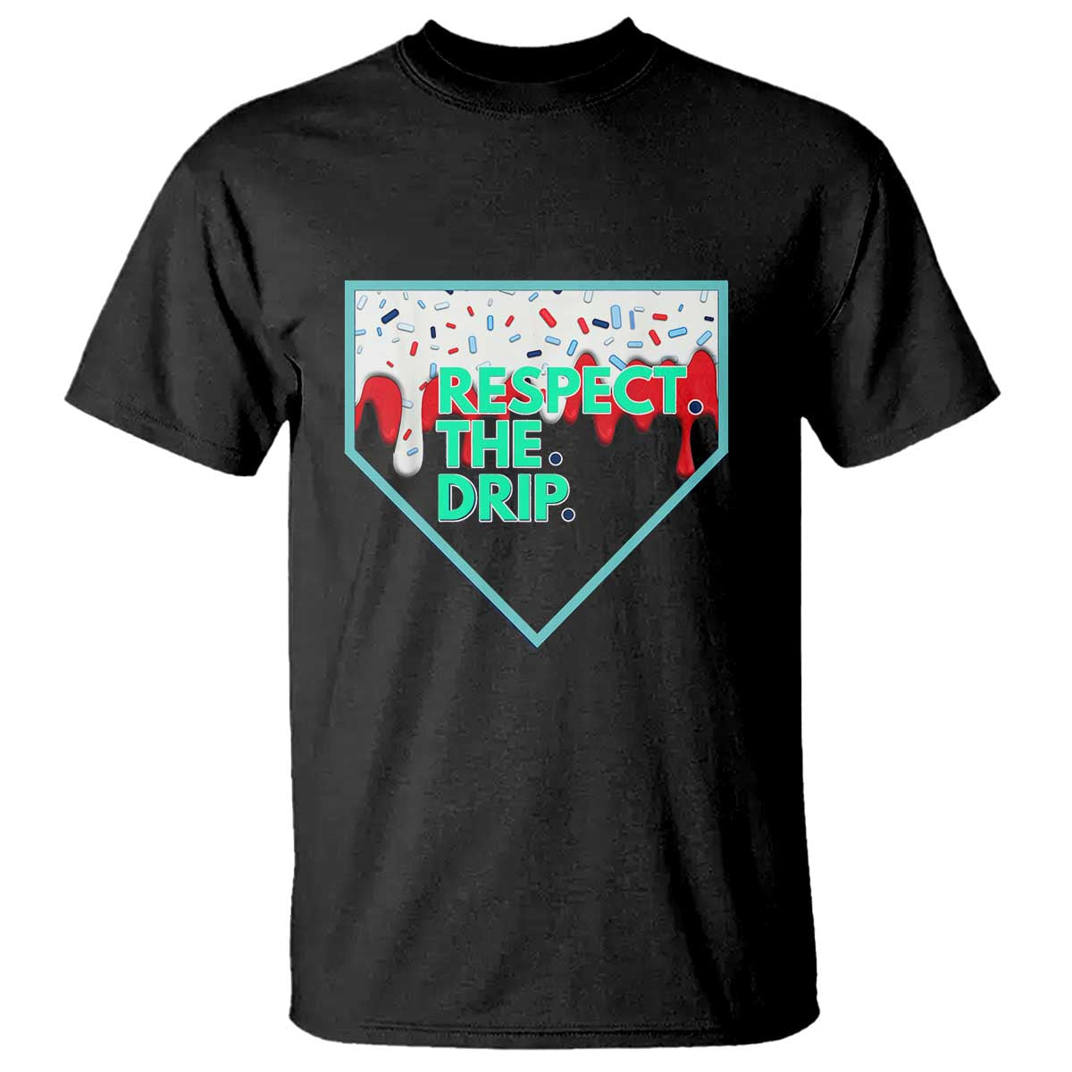 Baseball Home Plate Dripping Ice Cream T Shirt Respect The Drip Social Club Sprinkles