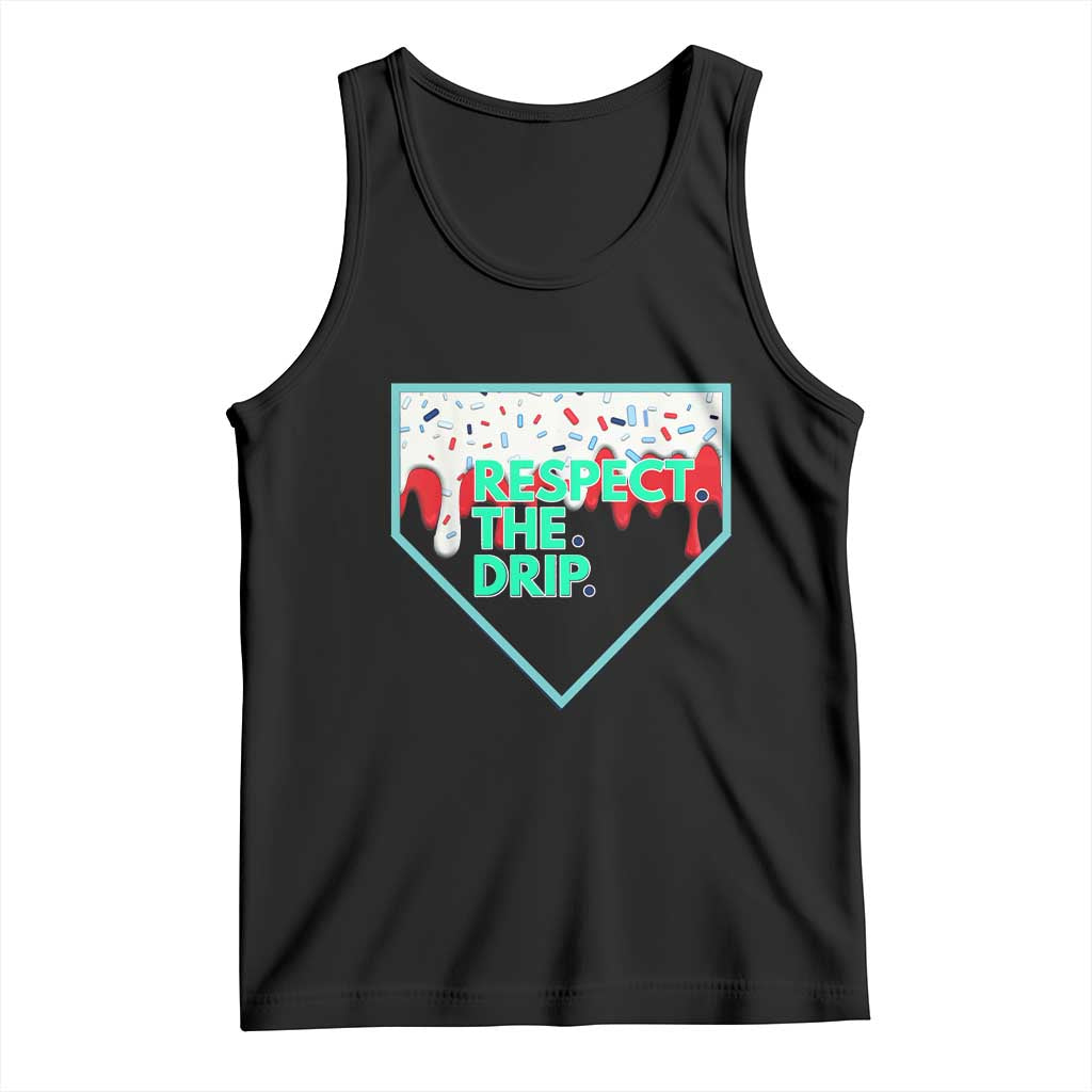 Baseball Home Plate Dripping Ice Cream Tank Top Respect The Drip Social Club Sprinkles