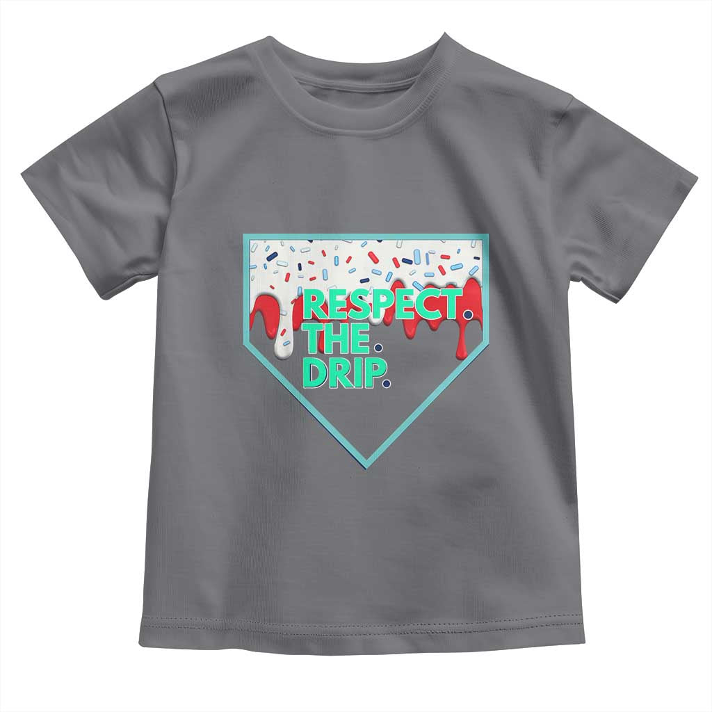 Baseball Home Plate Dripping Ice Cream Toddler T Shirt Respect The Drip Social Club Sprinkles