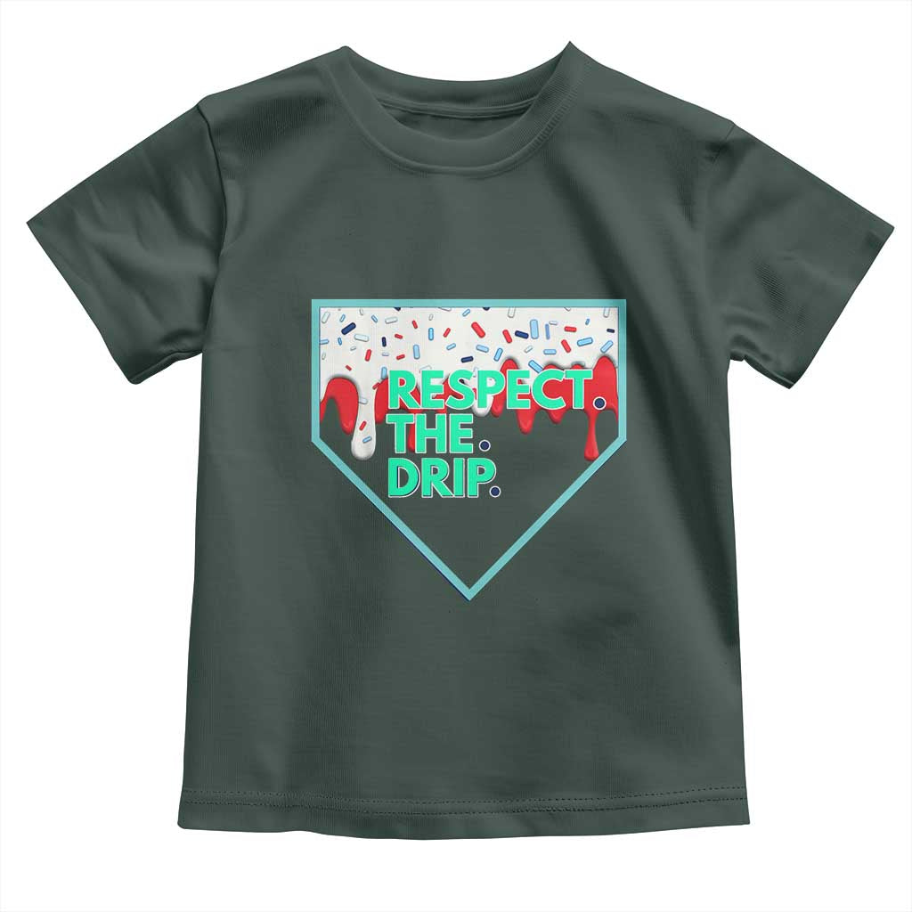 Baseball Home Plate Dripping Ice Cream Toddler T Shirt Respect The Drip Social Club Sprinkles