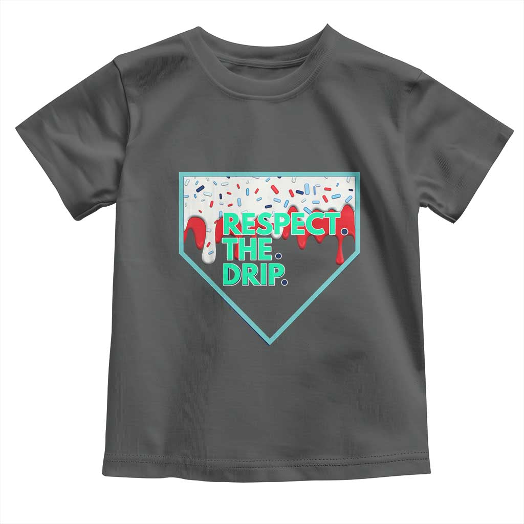 Baseball Home Plate Dripping Ice Cream Toddler T Shirt Respect The Drip Social Club Sprinkles