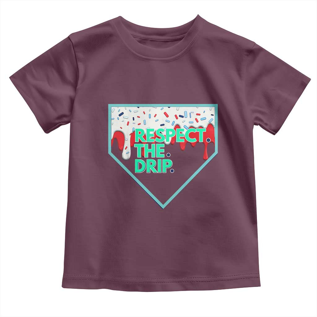 Baseball Home Plate Dripping Ice Cream Toddler T Shirt Respect The Drip Social Club Sprinkles