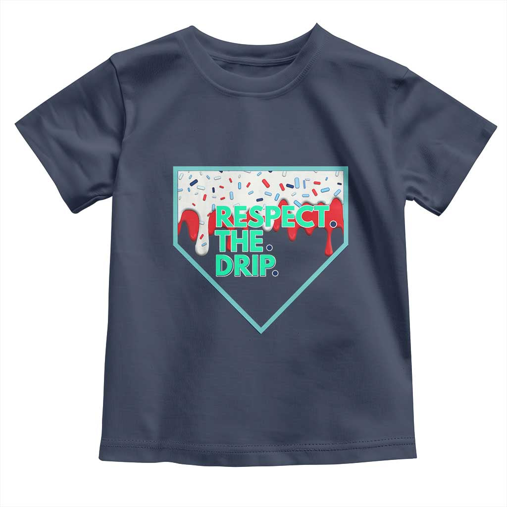Baseball Home Plate Dripping Ice Cream Toddler T Shirt Respect The Drip Social Club Sprinkles