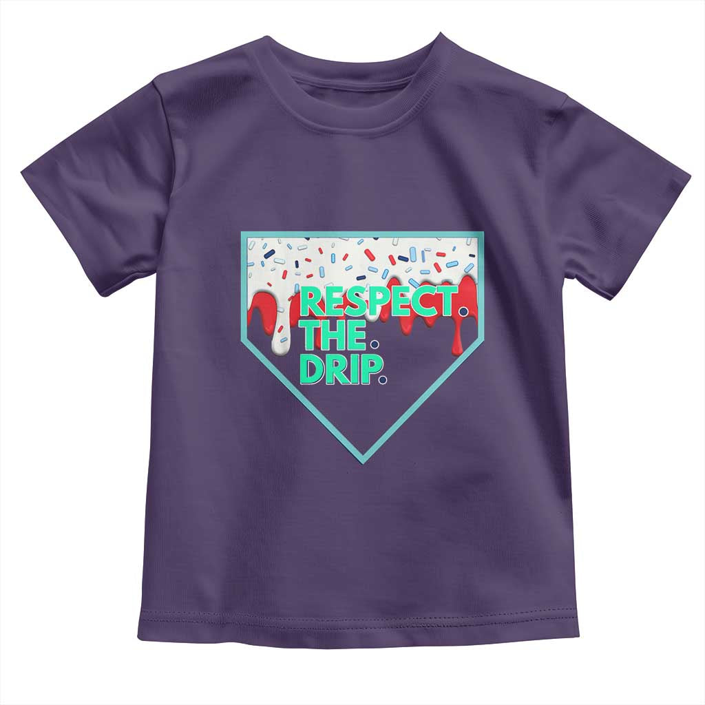 Baseball Home Plate Dripping Ice Cream Toddler T Shirt Respect The Drip Social Club Sprinkles