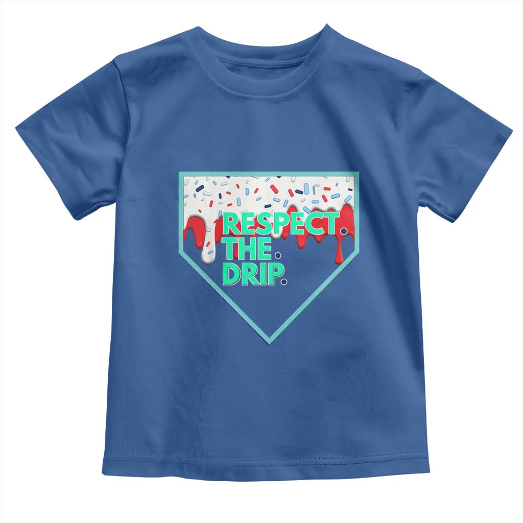 Baseball Home Plate Dripping Ice Cream Toddler T Shirt Respect The Drip Social Club Sprinkles