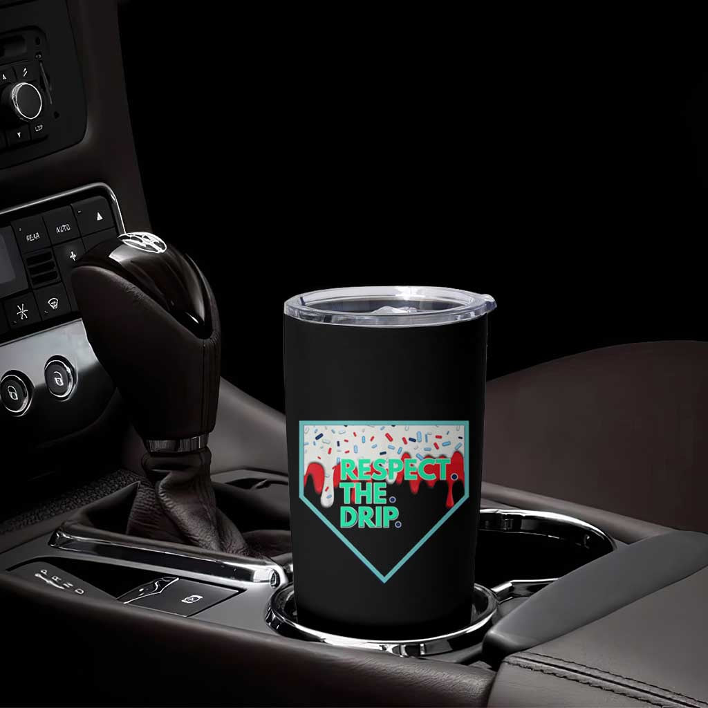 Baseball Home Plate Dripping Ice Cream Tumbler Cup Respect The Drip Social Club Sprinkles