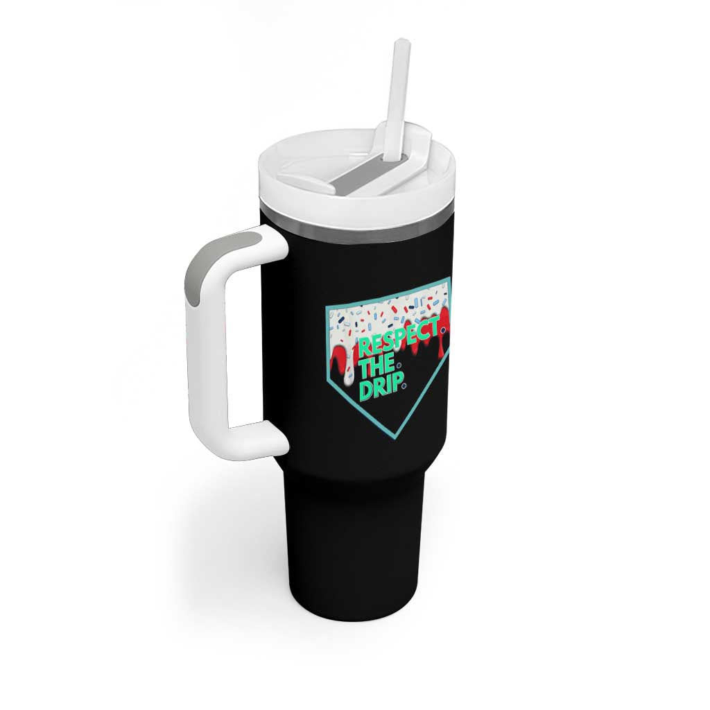 Baseball Home Plate Dripping Ice Cream Tumbler With Handle Respect The Drip Social Club Sprinkles
