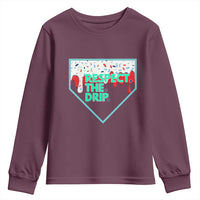 Baseball Home Plate Dripping Ice Cream Youth Sweatshirt Respect The Drip Social Club Sprinkles