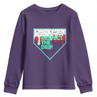 Baseball Home Plate Dripping Ice Cream Youth Sweatshirt Respect The Drip Social Club Sprinkles