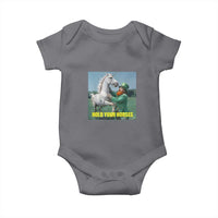 Funny Leprechaun Hold Your Horse Baby Onesie Unicorn St Patrick's Day