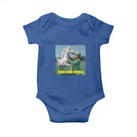 Funny Leprechaun Hold Your Horse Baby Onesie Unicorn St Patrick's Day