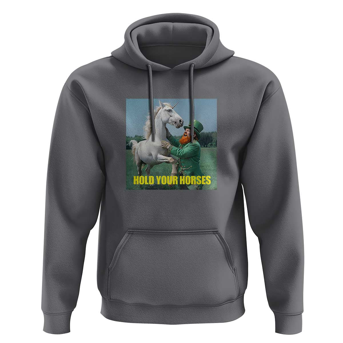 Funny Leprechaun Hold Your Horse Hoodie Unicorn St Patrick's Day