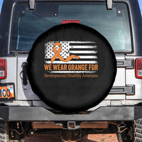 Developmental Disability Awareness Spare Tire Cover US American Flag We Wear Orange