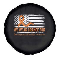 Developmental Disability Awareness Spare Tire Cover US American Flag We Wear Orange