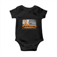 Developmental Disability Awareness Baby Onesie US American Flag We Wear Orange