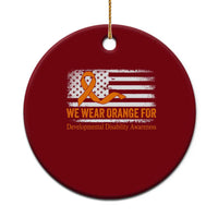 Developmental Disability Awareness Ceramic Ornament US American Flag We Wear Orange - Wonder Print Shop