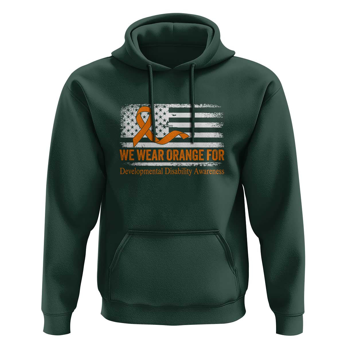 Developmental Disability Awareness Hoodie US American Flag We Wear Orange