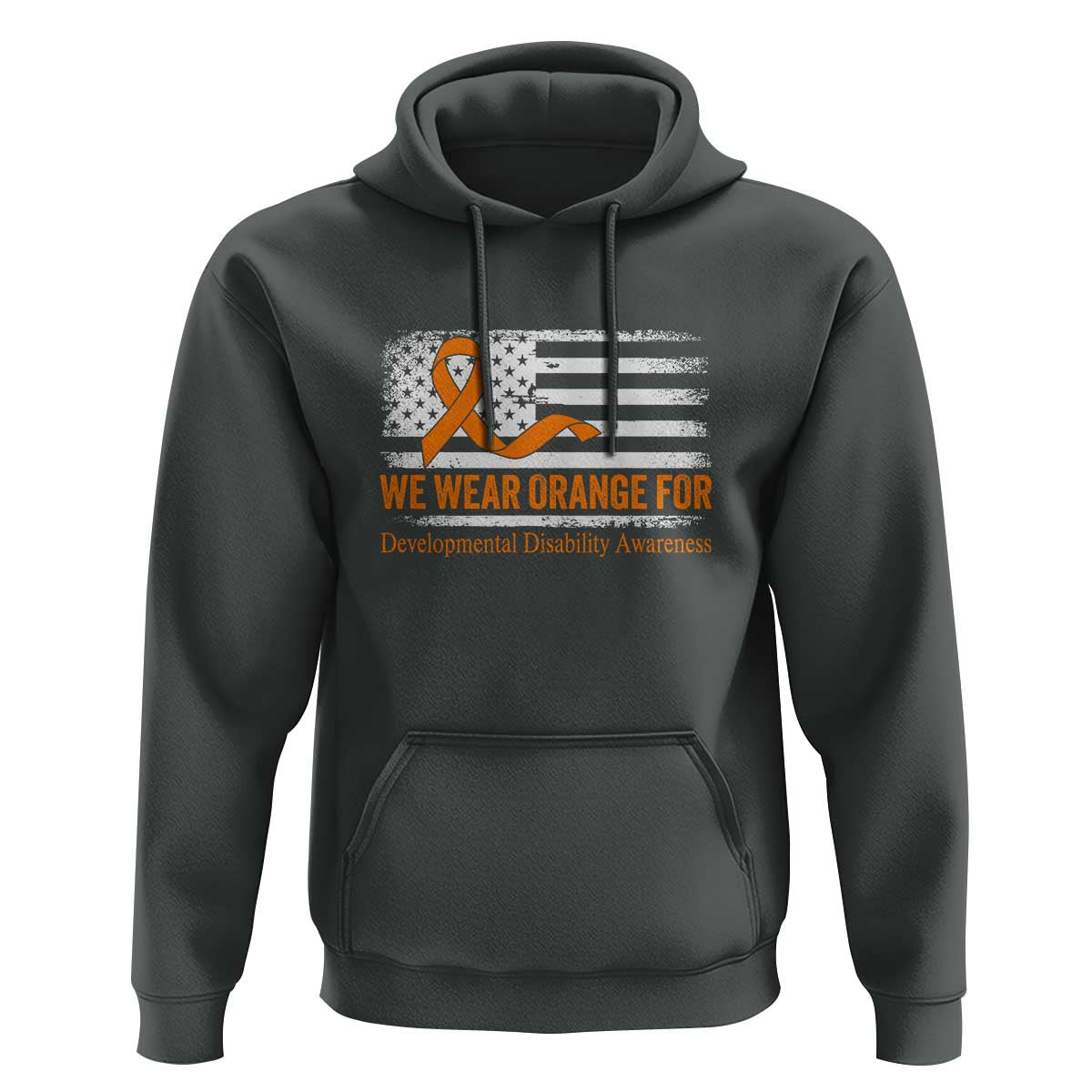 Developmental Disability Awareness Hoodie US American Flag We Wear Orange